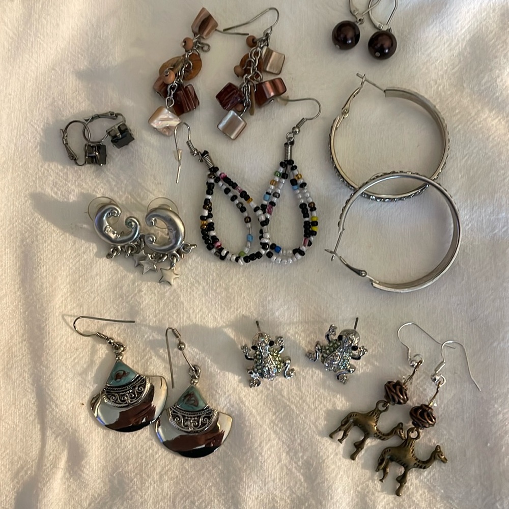 Set of 9 Super fun Pierced Earrings